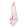CAPE DE BAIN GAZE DE COTON ET EPONGE 75X75CM ROSE