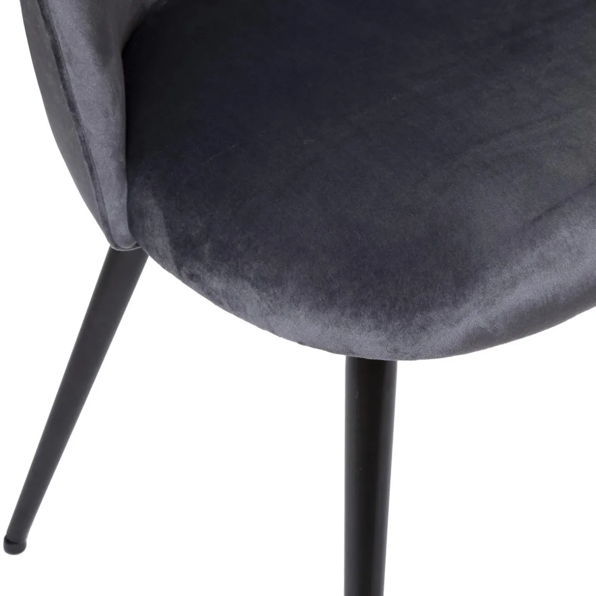 CHAISE PIED NOIR VELOURS SLANO GRIS