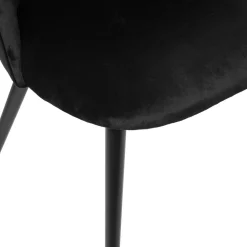CHAISE PIED NOIR VELOURS SLANO NOIR