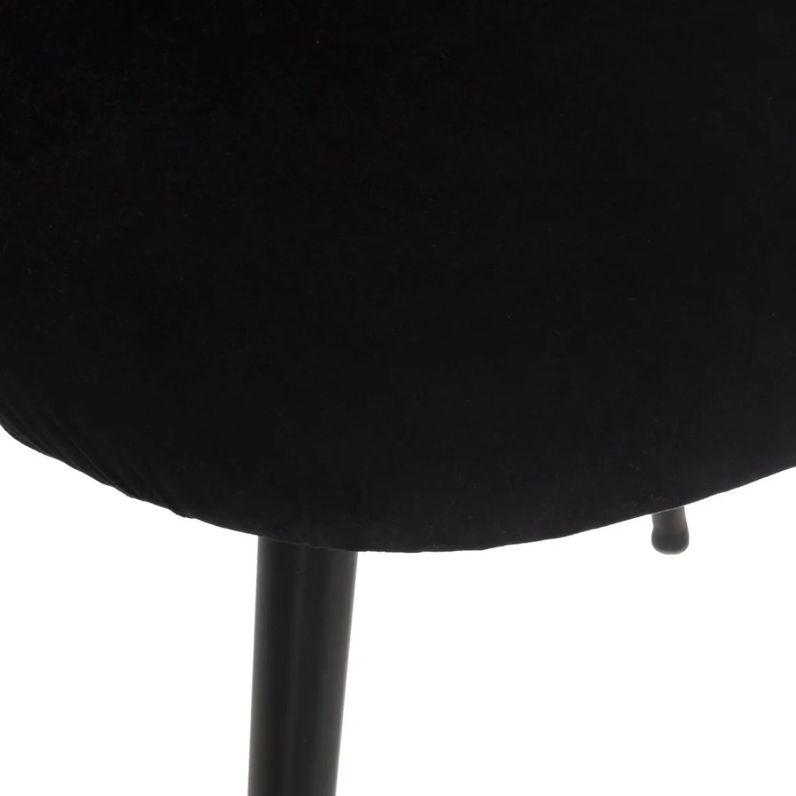 CHAISE PIED NOIR VELOURS SLANO NOIR BLANC