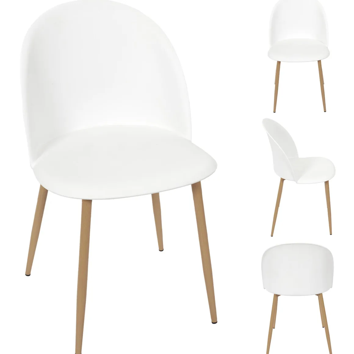 CHAISE SCANDINAVE BERGEN BLANC