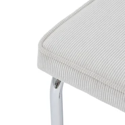 CHAISE SERSI VELOURS COTELE PIEDS CHROME GRIS