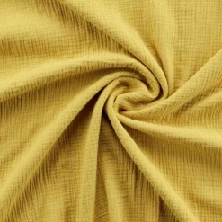CHEMIN DE LIT 80X180CM GAZE DE COTON UNI ANGELIA JAUNE