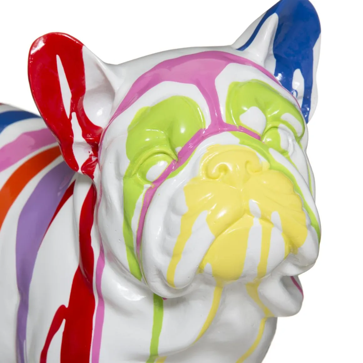 CHIEN RESINE TRASH D.34X18X26 BLANC