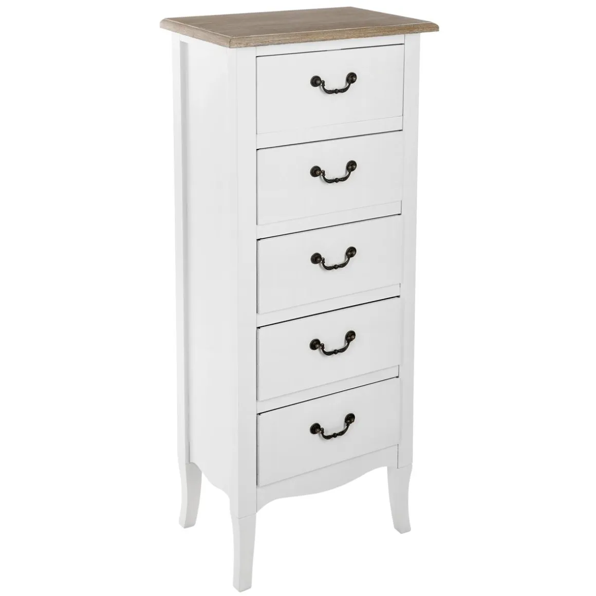 CHIFFONNIER 5 TIROIRS BLANC CHRYSA