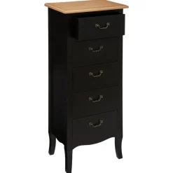 CHIFFONNIER 5 TIROIRS NOIR CHRYSA