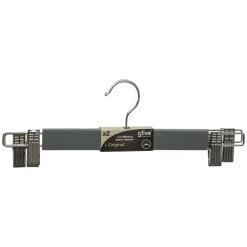CINTRE BOIS PINCE METAL GRIS X2 PIECES