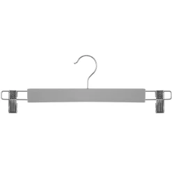 CINTRE BOIS PINCE METAL GRIS X2 PIECES