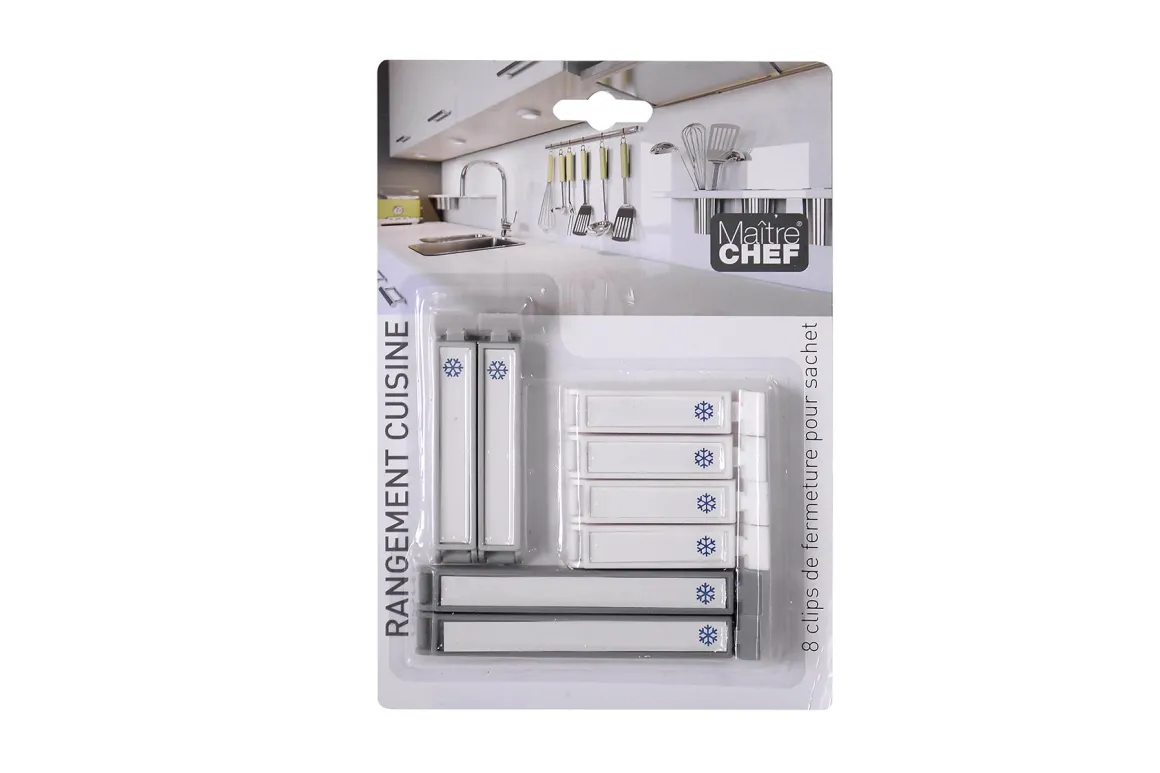 8 CLIPS SACHETS PLASTIQUE