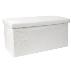 COFFRE BANC PLIABLE BOUCLETTE BLANC