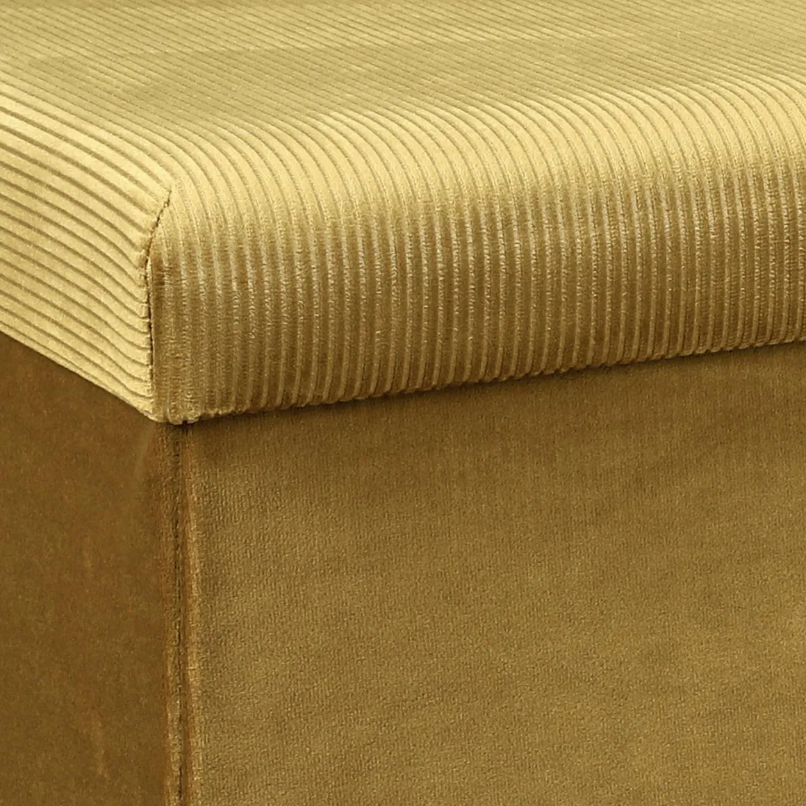 COFFRE BANC PLIABLE VELOURS COTELE GIULIA JAUNE