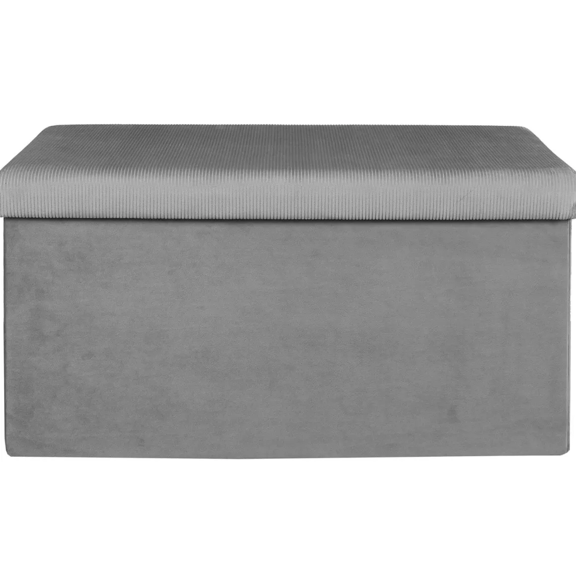 COFFRE BANC PLIABLE VELOURS COTELE GIULIA GRIS