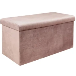 COFFRE BANC PLIABLE VELOURS COTELE GIULIA ROSE