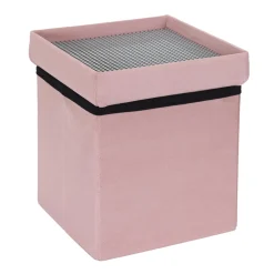 COFFRE POUF PLIABLE COMPATIBLE BRIQUE ROSE