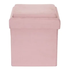 COFFRE POUF PLIABLE COMPATIBLE BRIQUE ROSE