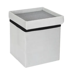 COFFRE POUF PLIABLE COMPATIBLE BRIQUE GRIS