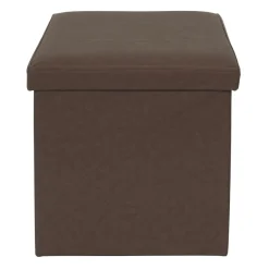 COFFRE POUF PLIABLE MARRON