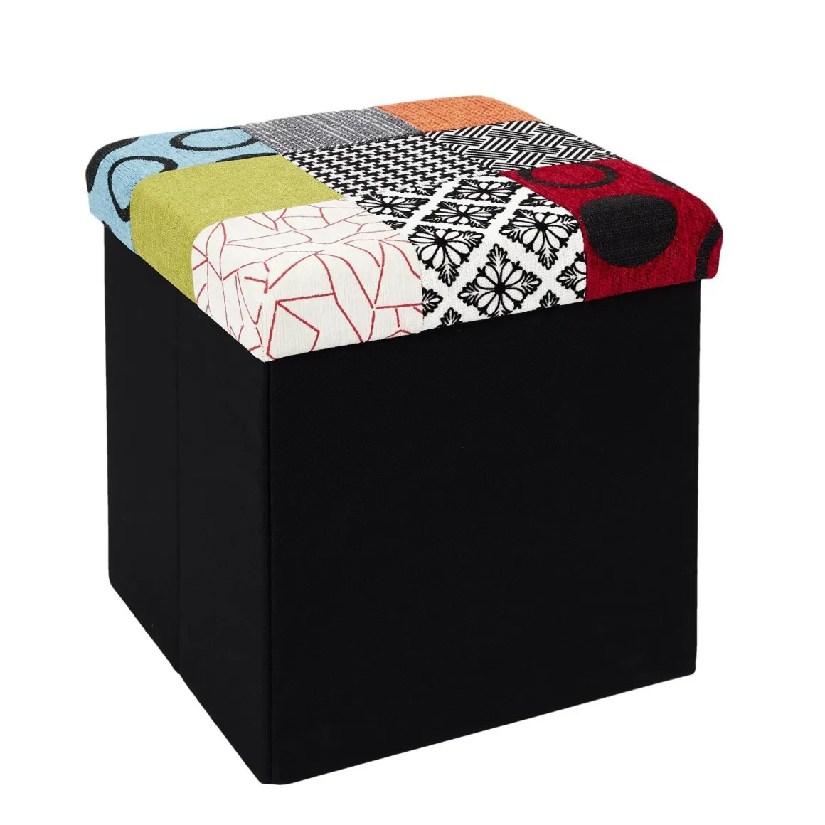 COFFRE POUF PLIABLE PATCHWORK