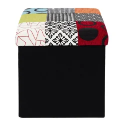 COFFRE POUF PLIABLE PATCHWORK