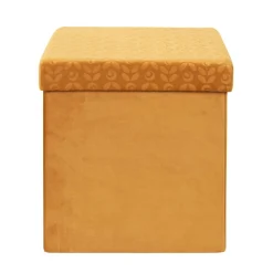 COFFRE POUF PLIABLE RETRO MOUTARDE