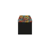 COFFRE POUF PLIABLE WAX BLEU 38X38 CM