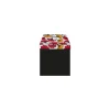 COFFRE POUF PLIABLE WAX ROUGE 38X38 CM