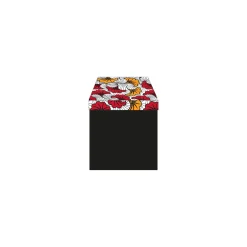 COFFRE POUF PLIABLE WAX ROUGE 38X38 CM