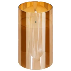 COFFRET 3 BOUGIE LED VERRE SENA AMBRE