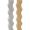 COFFRET 2 BOUGIES FORME ONDULEE JAUNE ET BLANC 3X23.5CM