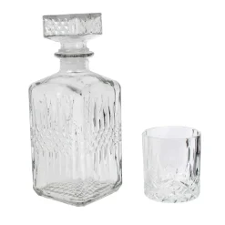 COFFRET CARAFE WHISKY ET VERRE X4 PIECES