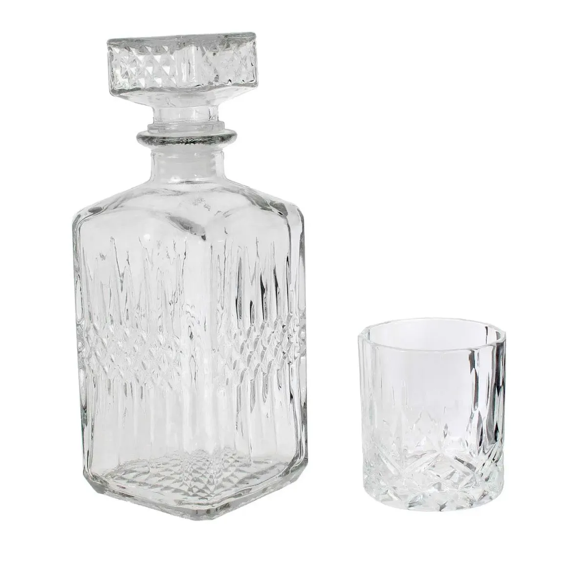 COFFRET CARAFE WHISKY ET VERRE X4 PIECES