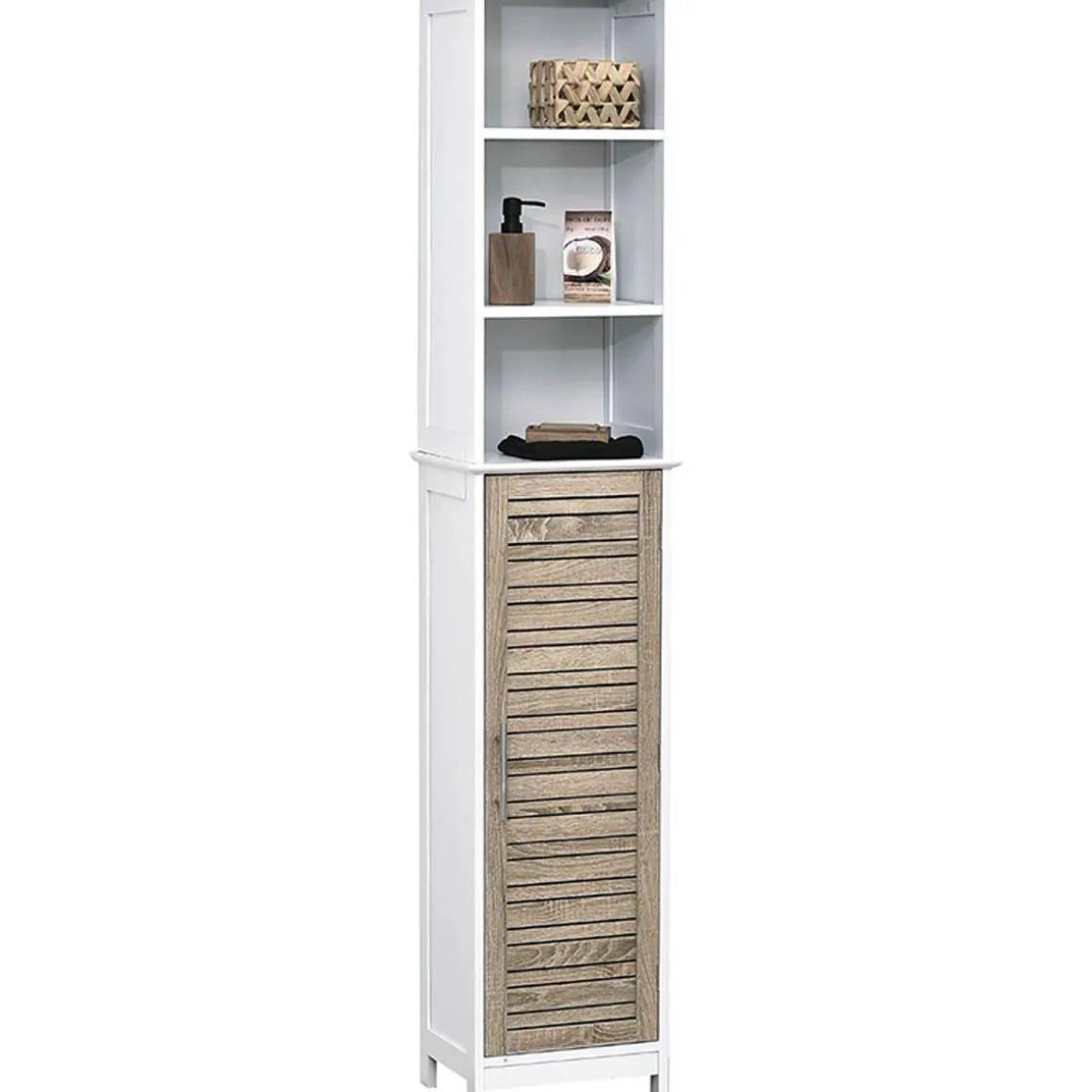 COLONNE STRUCTURE MDF 1 PORTE ET ETAGERES EXTERIEURES INT