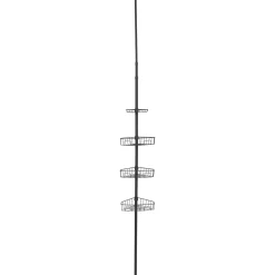 COLONNE TELESCOPIQUE METAL PEINT 4 ETAGERES NOIR MAT
