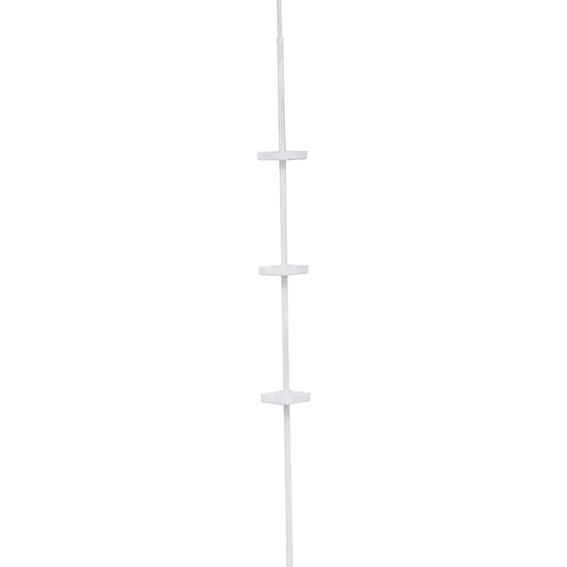 COLONNE TELESCOPIQUE TUBE METAL ET 3 ETAGERES BLANC