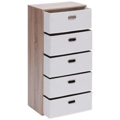 COMMODE 5 PANIERS DRESS UP BEIGE D.50X30X100CM