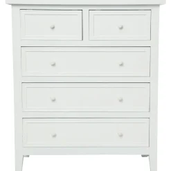 COMMODE 5 TIROIRS BLANC CHARME