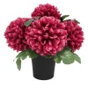 COMPOSITION 5 CHRYSANTHEMES  D12.5CM H27CM 4 COLORIS ASS