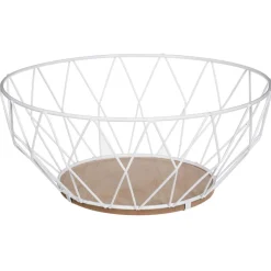 CORBEILLE LOSANGE BLANC 28CM