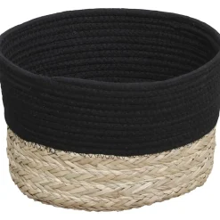 CORBEILLE OVALE GRAND MODELE 32X25CM NOIR NATUREL