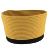CORBEILLE OVALE GRAND MODELE COTON 32X25CM OCRE NOIR