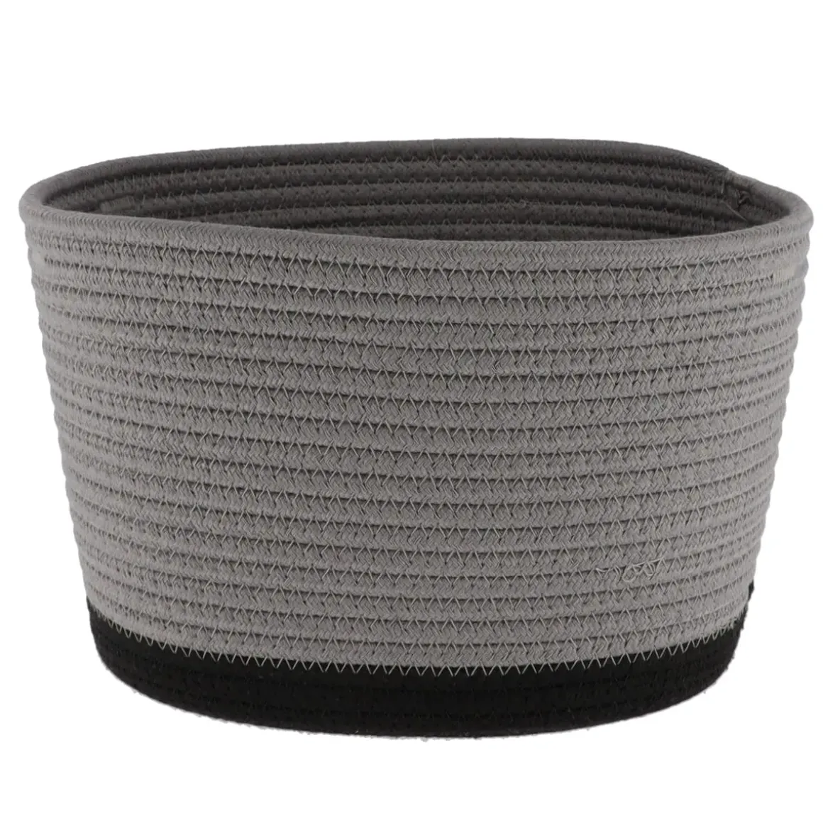 CORBEILLE OVALE MOYEN MODELE COTON 28X22.5CM GRIS NOIR