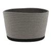 CORBEILLE OVALE PETIT MODELE COTON 25X20CM GRIS NOIR