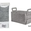 CORBEILLE RANGEMENT FEUTRINE GRIS CLAIR TAILLE M