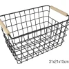 CORBEILLE RANGEMENT METAL NOIR 31X21X15CM