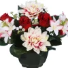 COUPE DAHLIA BOUTON ROSE H28CM ASSORTIS