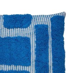 COUSSIN COTON TUFTE POPPY BLEU 50X50CM