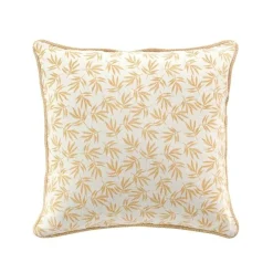 COUSSIN DEHOUSABLE 45X45CM IMPRIME ET JUTE MADDY OCRE