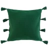 COUSSIN DEHOUSSABLE POMPONS 45X45CM COTON TASSELINA VERT