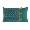COUSSIN DEHOUSSABLE POMPONS 30X50CM METALLISE ARTCHIC BLEU