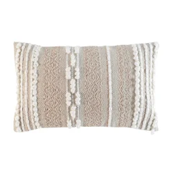 COUSSIN DEHOUSSABLE 30X50CM FANTAISIE ET METALLISE BLANCA